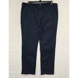 Aero Men's Slim Straight Fit Navy Blue Pants Flat Front Chino Trouser Size 38x32